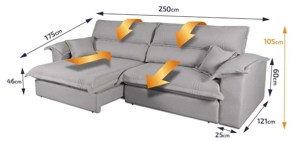 SOFÁ RETRÁTIL RECLINÁVEL