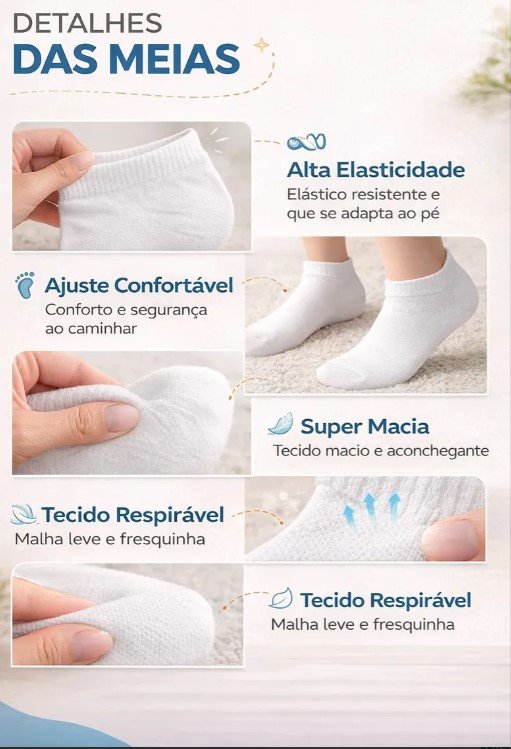 Kit 12 Pares Meia Infantil
