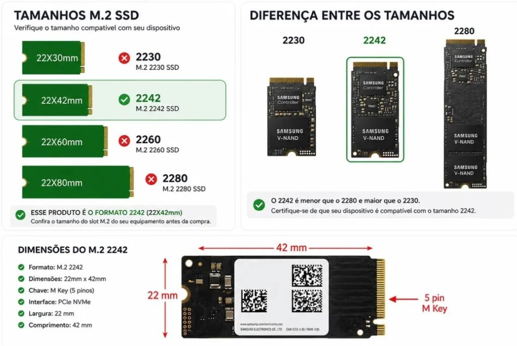 Ssd Samsung 512gb 2242 Nvme M.2