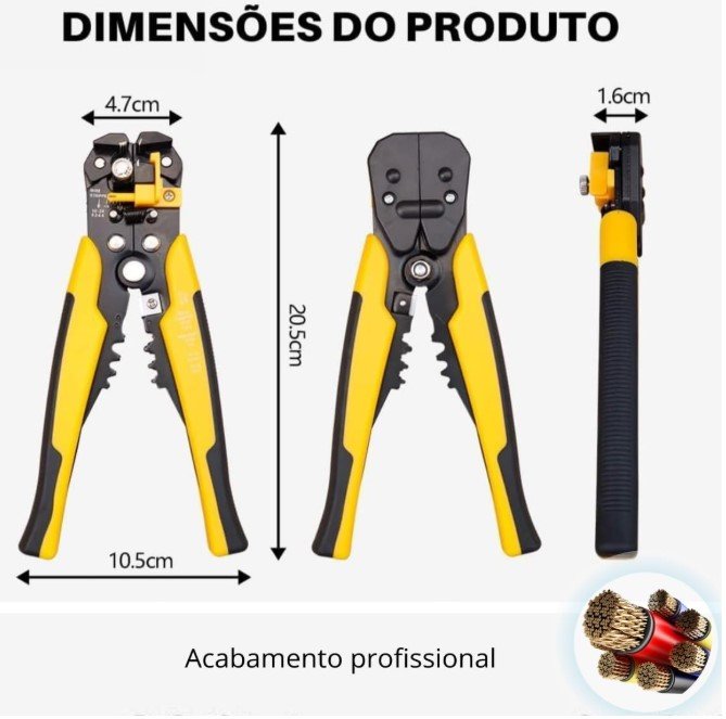 Alicate Desencapador de Fios 3 em 1